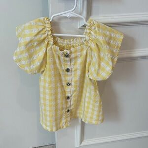 Jessica Simpson Kids Blouse in Yellow and White Gingham